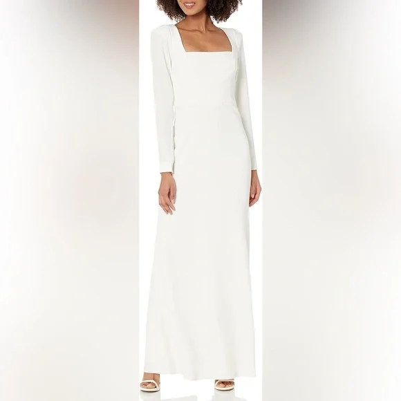 BCBGMaxAzria Long Sleeve Faye formal Dress, Gardenia off white, XS/Small 2 - Picture 2 of 5